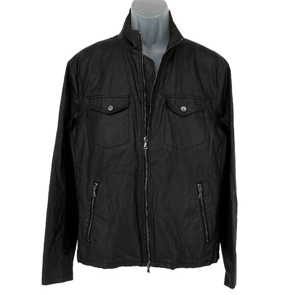 John Varvatos Men Garment-Washed Zip Jacket in Black Size 52EU/22US - Picture 2 of 11